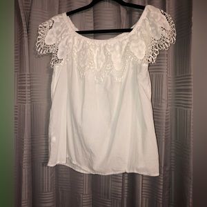 White off the shoulder top with lace